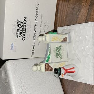 Department 56: Village Sign With Snowman